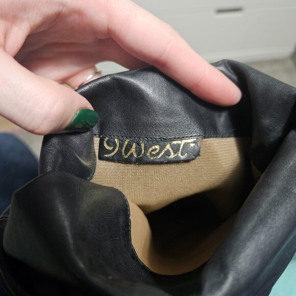 Vintage Nine West Knee High Women's Black Leather Boots - Picture 8 of 9